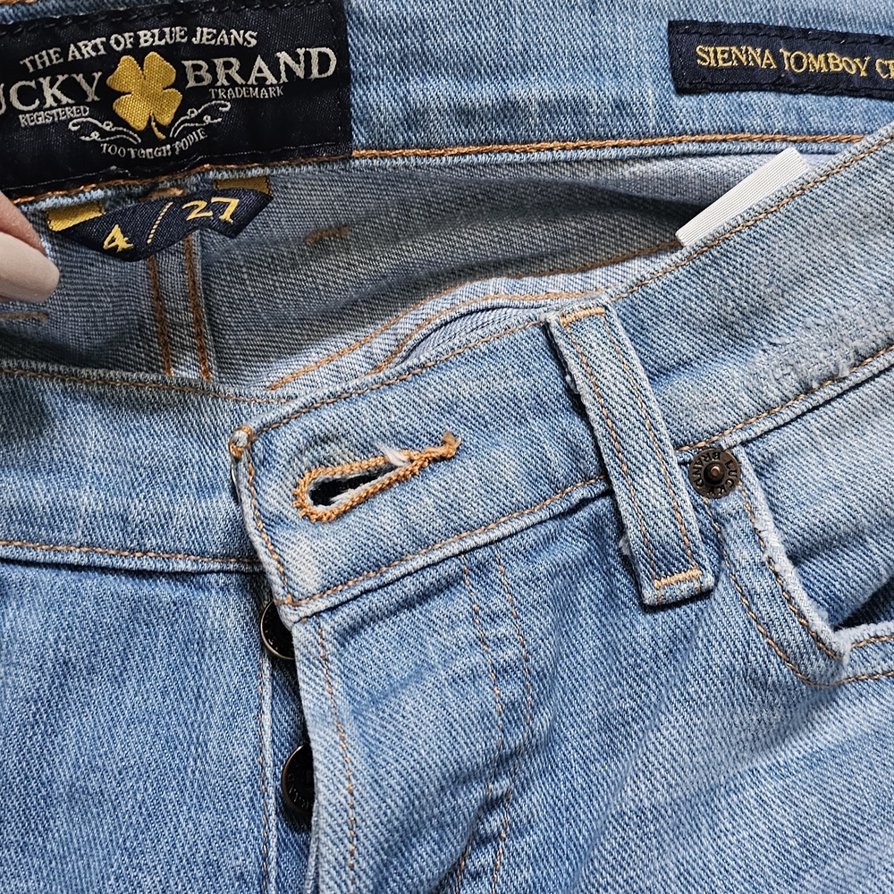 Lucky Brand Sienna Light Blue Tomboy Crop Denim Size 4 27